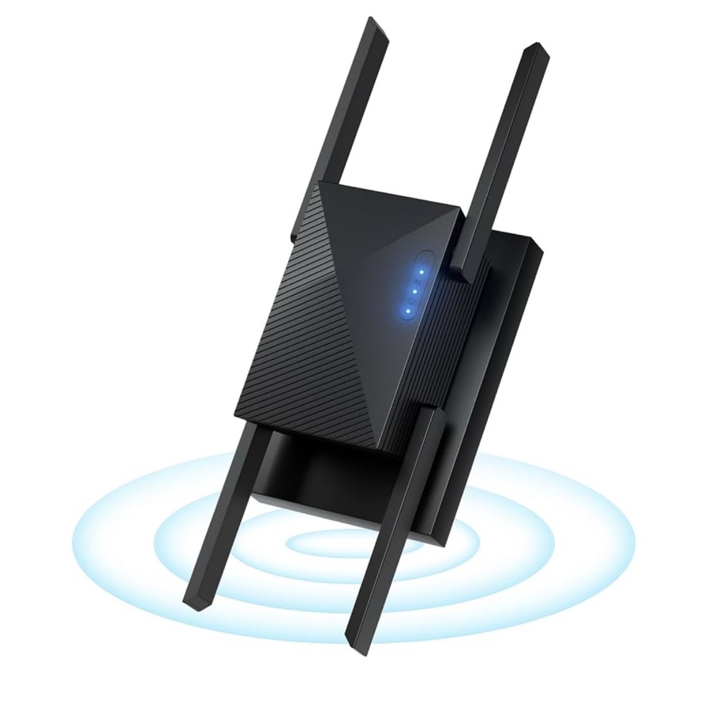 High-Performance Black WiFi Range Extender